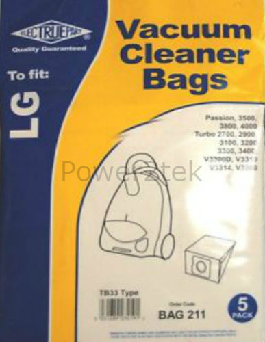 5 x tb33 vacuum cleaner bags for ROWENTA City Space Hoover UK 