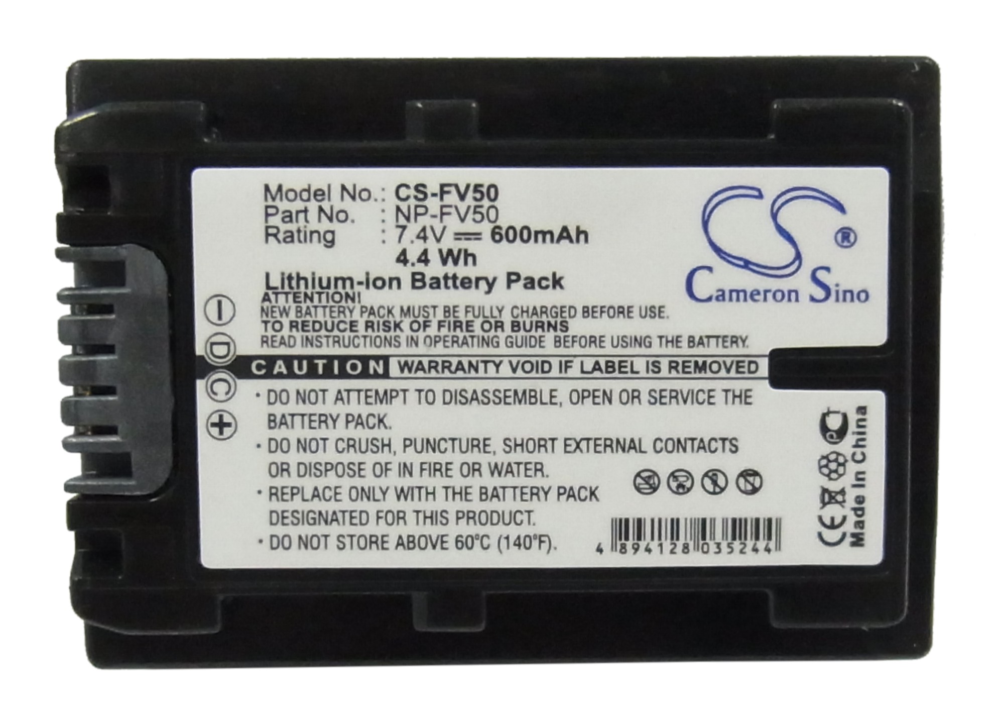 Batterie Vhbw Compatible Sony DCR-SR48E/SR55E/SR58E/SR57E - 600mAh, 7.2V, Li-ion, Avec Puce D'information
