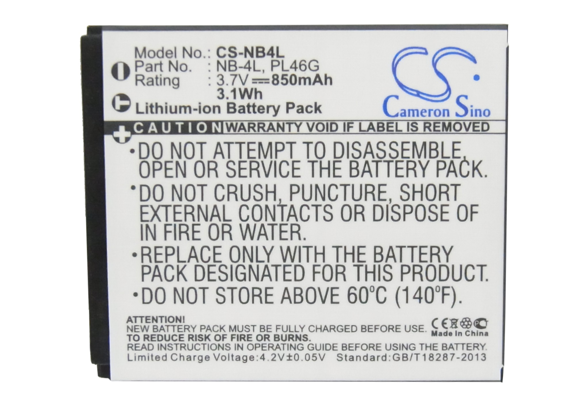 Liion Battery for Canon LEGRIA Mini PowerShot ELPH 100 HS PowerShot