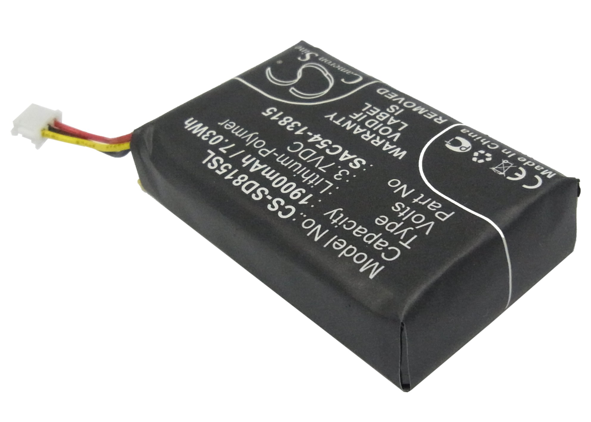 CS-SDT20SL Batteria 1600mAh Li-Polymer Compatibile Con SportDOG TEK 2.0 GPS Collar, TEK-2L, TEK-V2LT – Sostituisce V2GBATT - 2